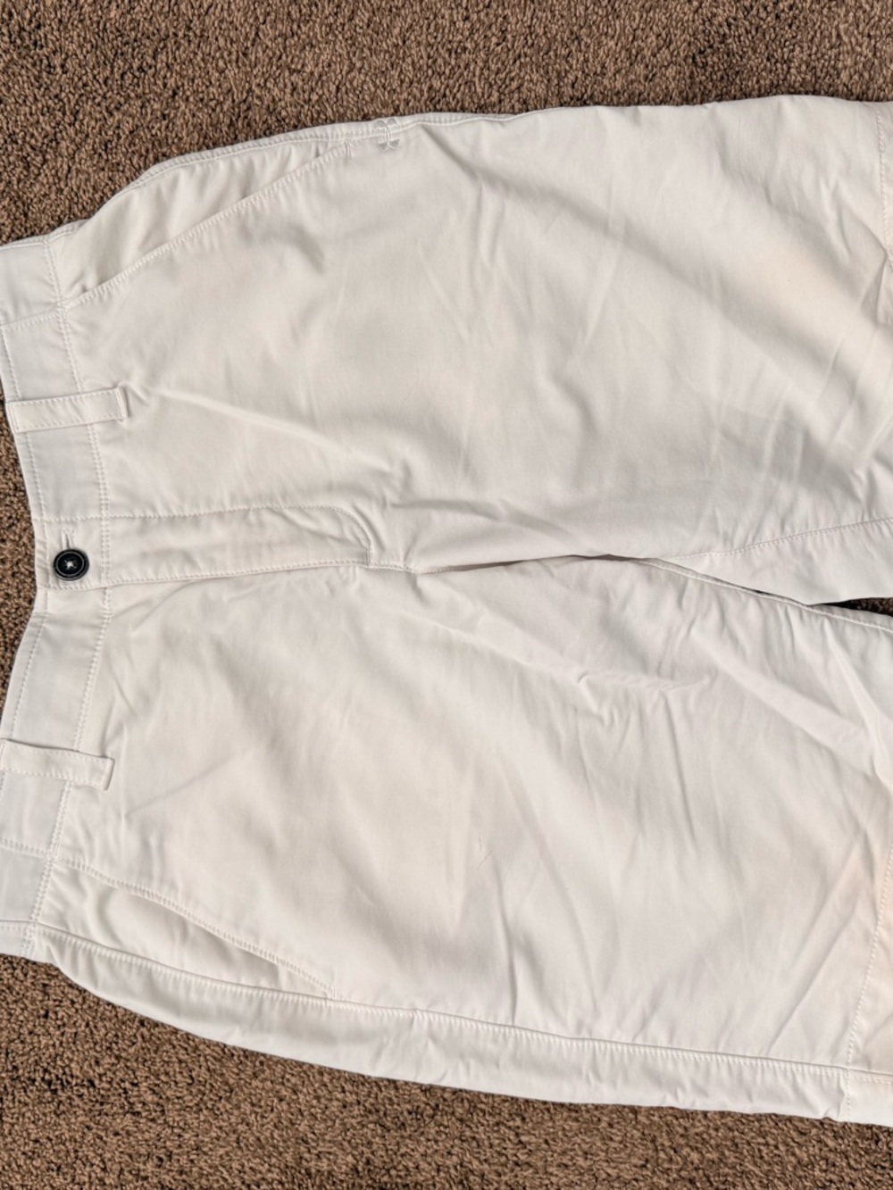 Under Armour White Golf Shorts with Gray Insole Detail